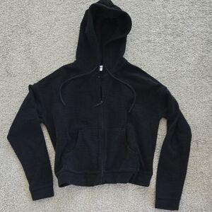 Old Navy Black Zip Up Hoodie Sweatshirt Xs